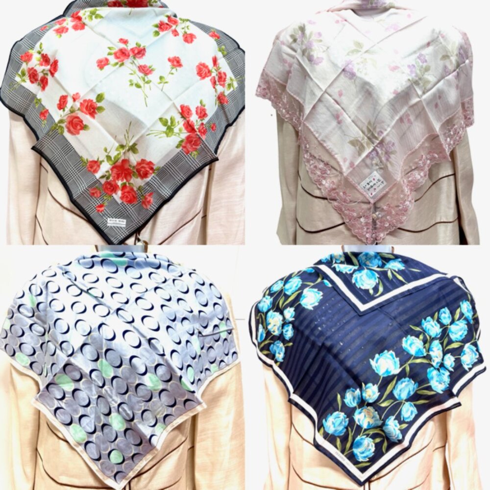BUNDLE 4:  CELINE P-HANAE M-RENOMA-JP  MiniScarf/Handker Cotton/Silk 25" 21"(86 - Picture 2 of 15
